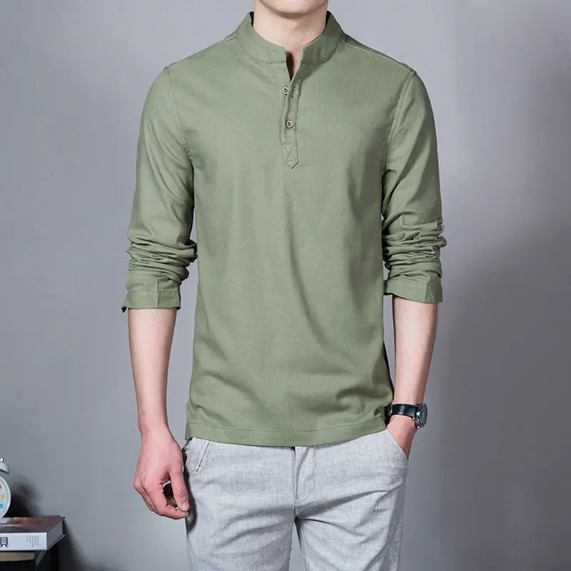 Cotton Linen Shirt for Men, Plus Size, Solid Color magnolia sales