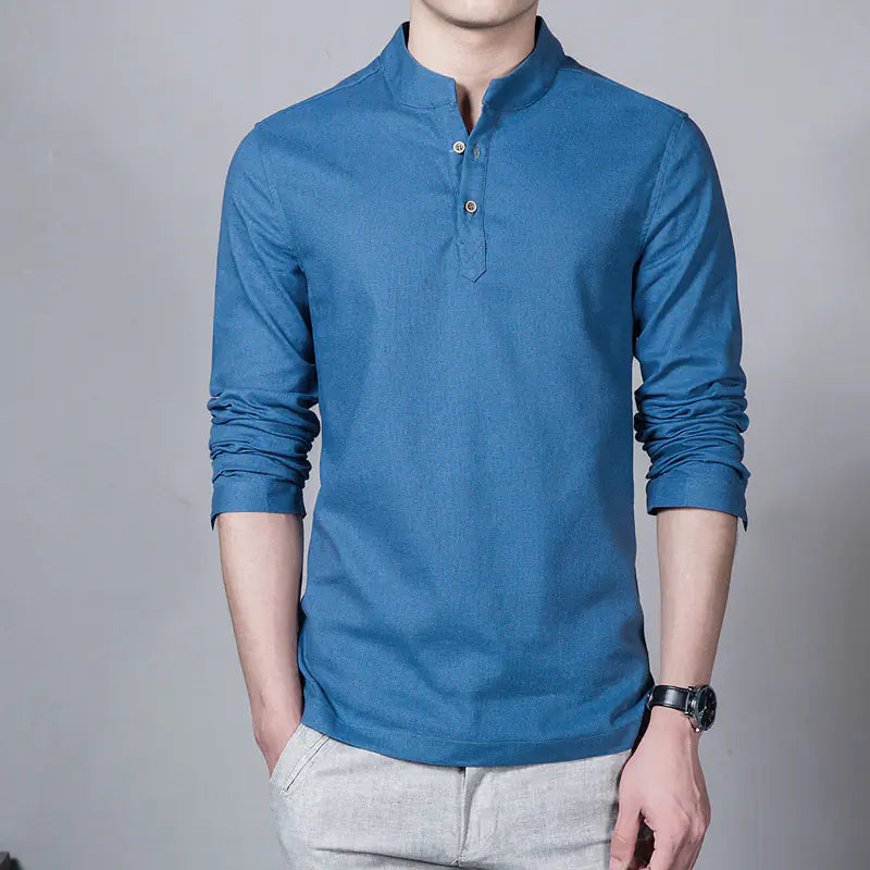 Cotton Linen Shirt for Men, Plus Size, Solid Color magnolia sales
