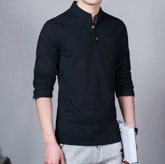 Cotton Linen Shirt for Men, Plus Size, Solid Color magnolia sales
