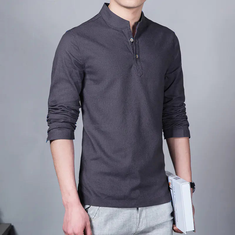 Cotton Linen Shirt for Men, Plus Size, Solid Color magnolia sales