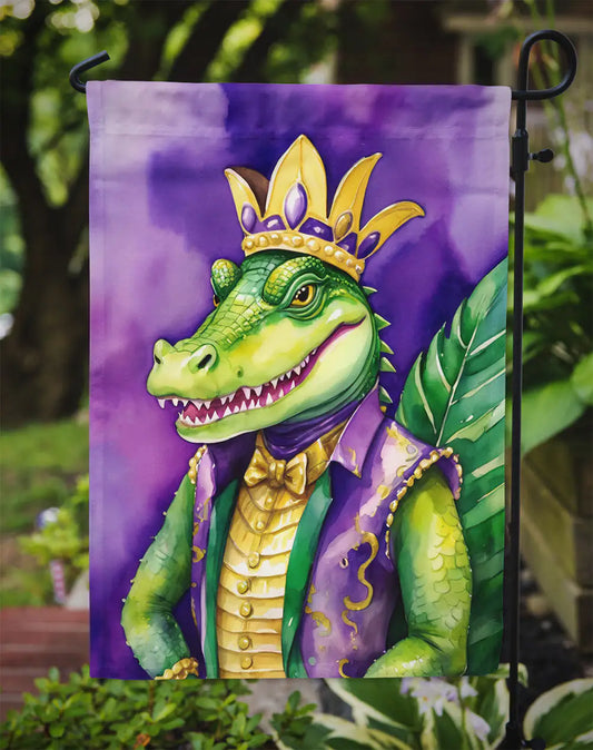 Alligator King of Mardi Gras Garden Flag - magnolia sales